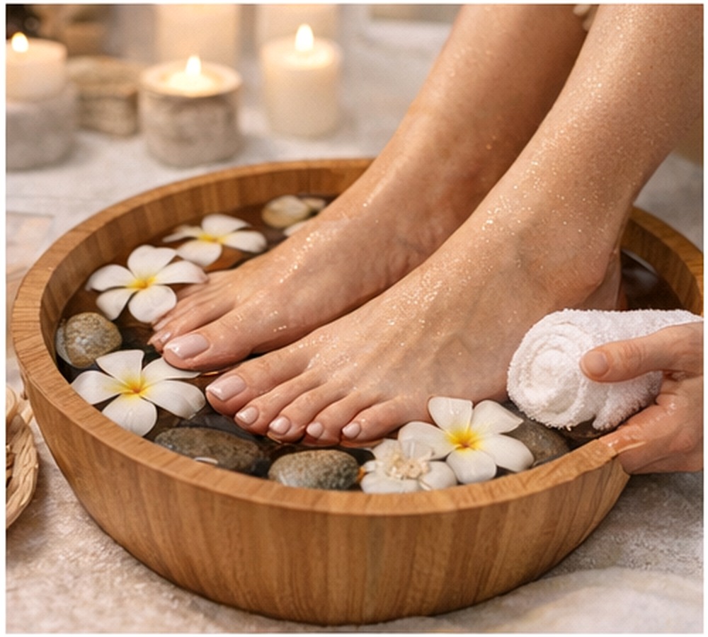 Relaxing pedicure foot soak